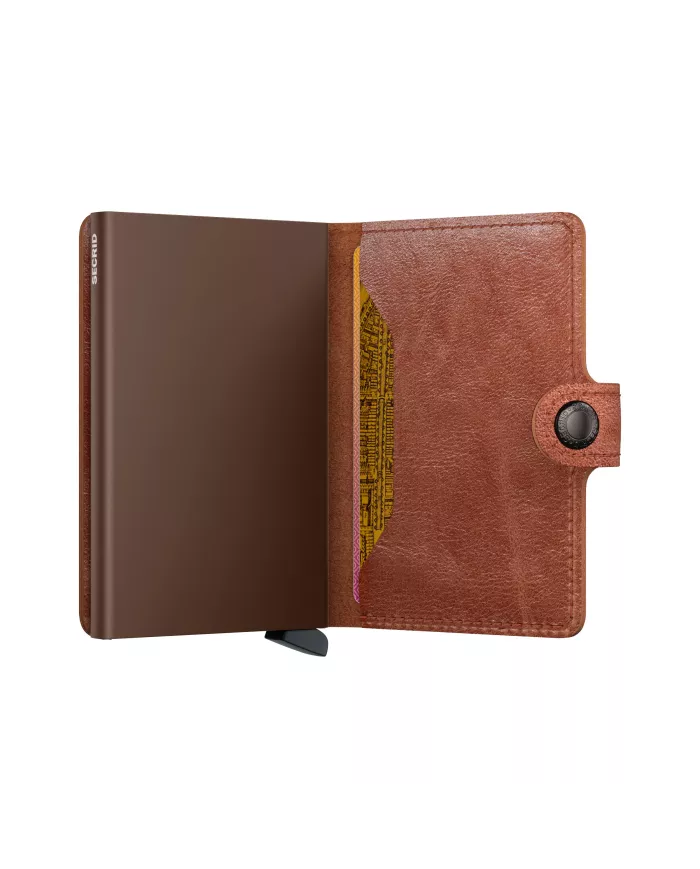 Secrid - Porte-cartes de crédit en cuir cognac-brown
