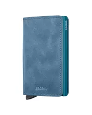 Secrid - Porte-cartes de crédit en cuir Slim Teal vintage