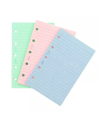 Filofax - Recharge MINI Feuilles rayées pastels assorties