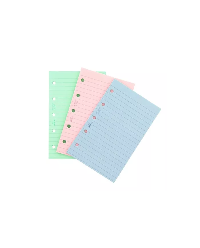 Filofax - Recharge MINI Feuilles rayées pastels assorties