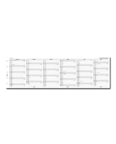 Filofax - Recharge MINI Planning vertical en anglais 2024 ou 2025