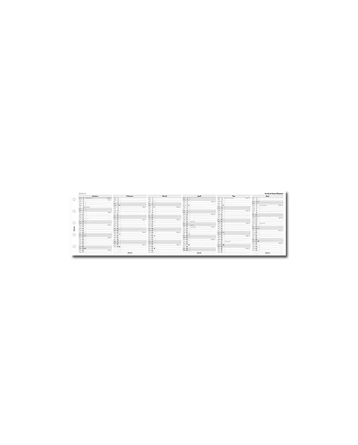 Filofax - Recharge MINI Planning vertical en anglais 2026 ou 2027