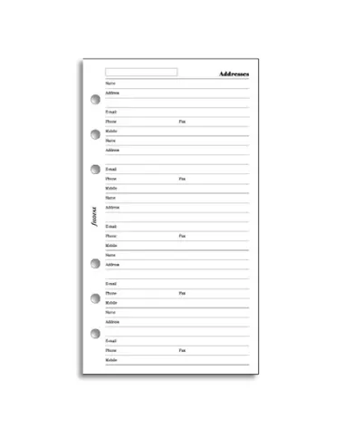 Filofax - Recharge POCKET semaine sur 1 page + notes en anglais 2015 ::  Filofax :: Recharge Agenda