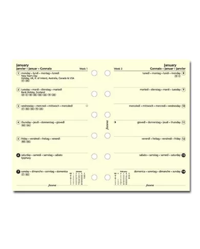 Filofax - Recharge POCKET 2 jours par page multi-langues 2015 :: Filofax ::  Recharge Agenda