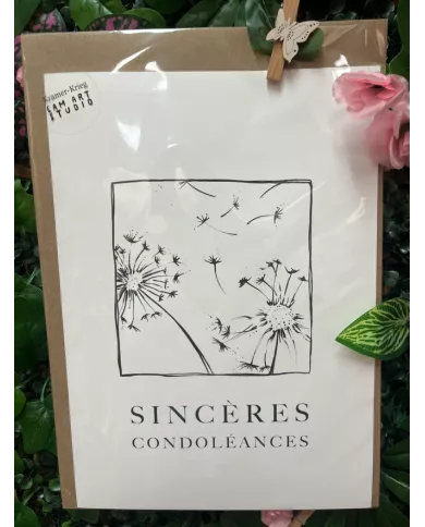 Carte A4 - Sincères Condoléances