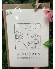 Carte A4 - Sincères Condoléances