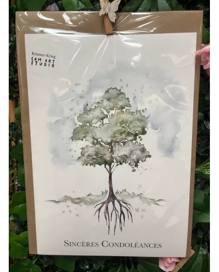 Carte A4 - Sincères Condoléances