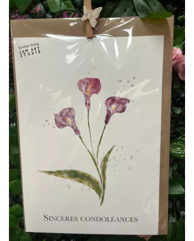 Carte A4 - Sincères Condoléances