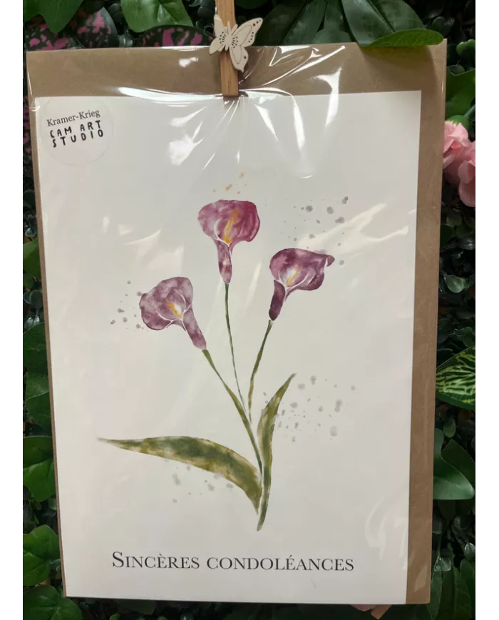 Carte A4 - Sincères Condoléances