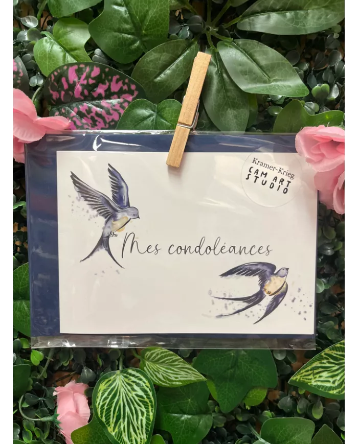 Carte B6 - Sincères condoléances