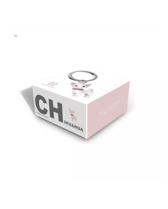 Porte clés Chihuahua Blanc