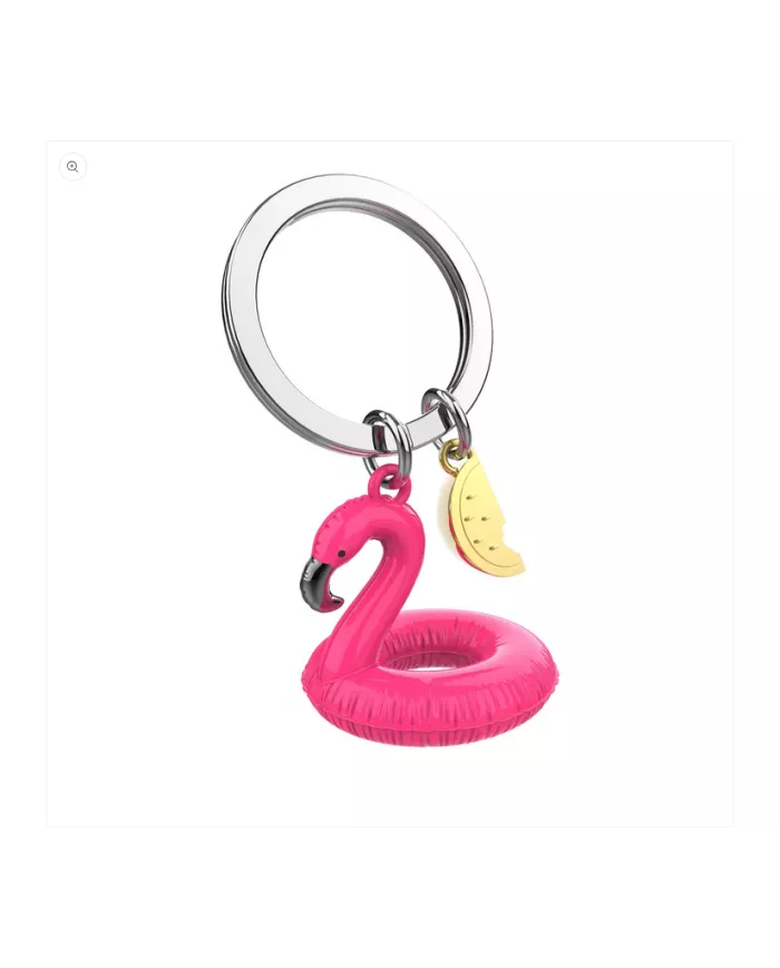 Porte clés Bouée Flamant Rose