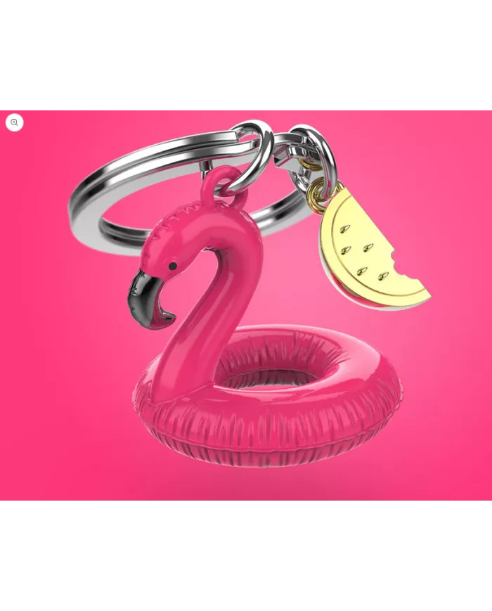 Porte clés Bouée Flamant Rose