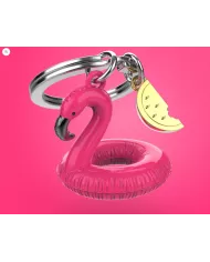 Porte clés Bouée Flamant Rose