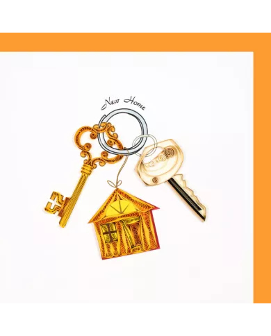 Carte "Quilling" New Home clé