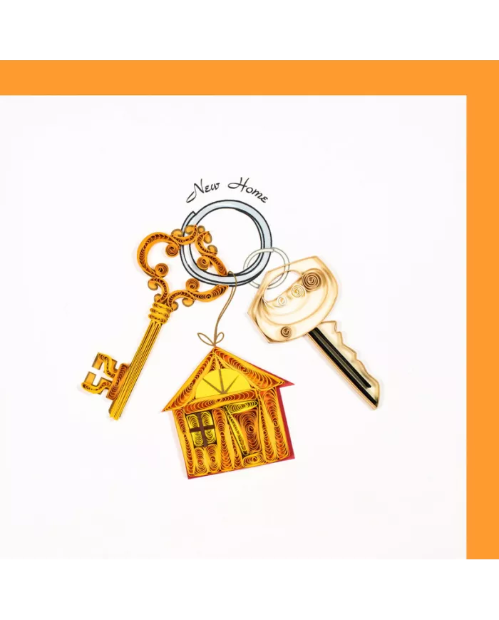 Carte "Quilling" New Home clé