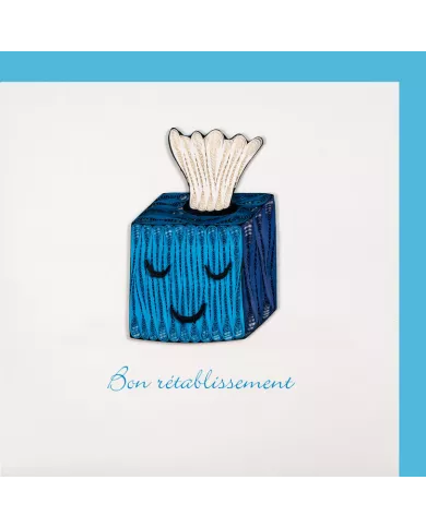 Carte "Quilling" Bon rétablissement - Mouchoirs