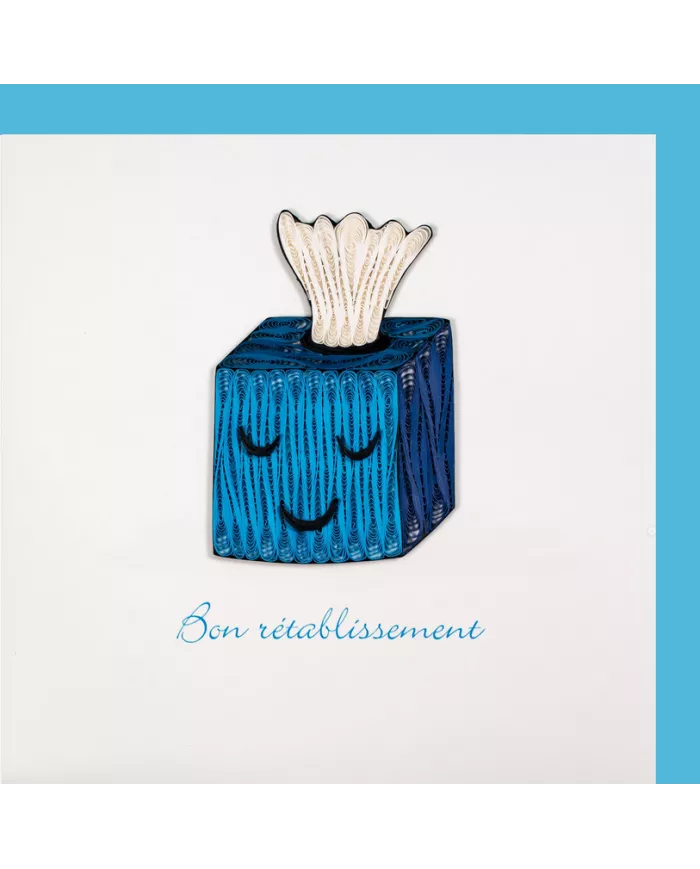 Carte "Quilling" Bon rétablissement - Mouchoirs