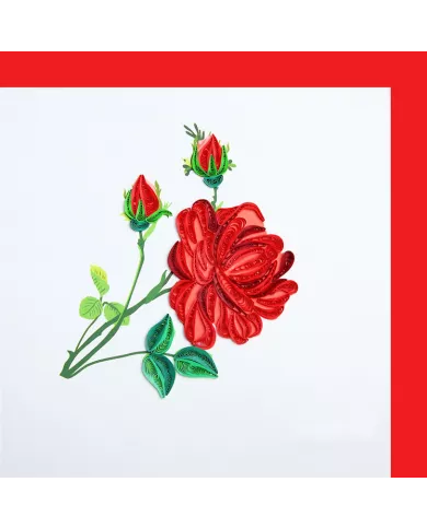 Carte "Quilling" Roses rouges