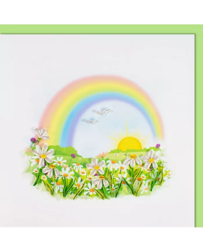 Carte "Quilling" Arc-en-ciel