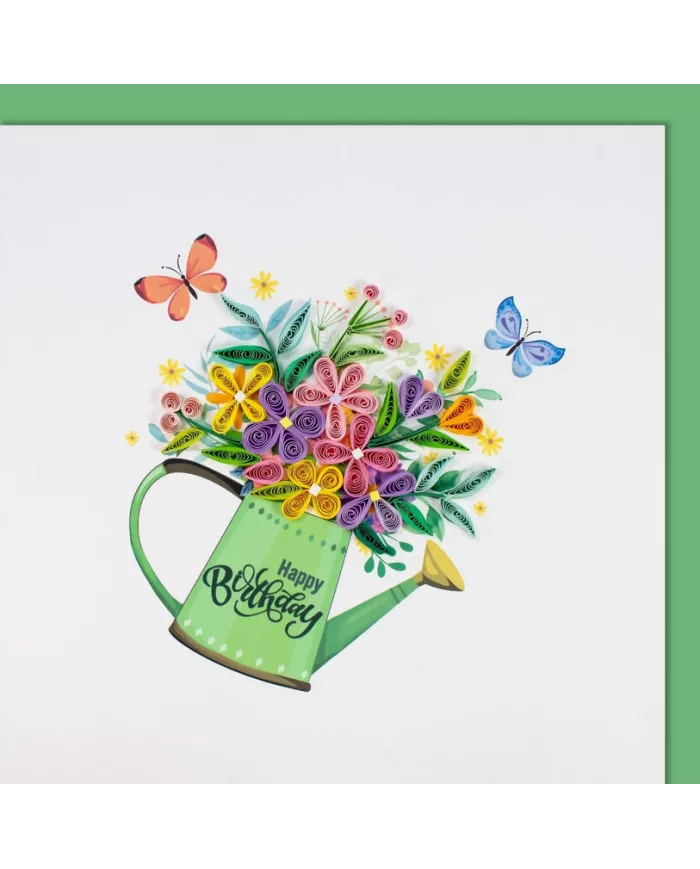 Carte "Quilling" Happy Birthday - Bouquet de fleurs