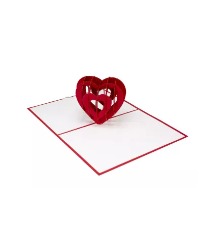 Carte "3D" Coeur rouge