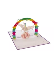 Carte "3D" Licorne rose