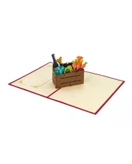 Carte "3D" verre avec coeurs