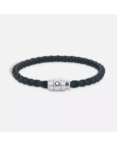 Bracelet medium, cuir souple, bleu d’Avio