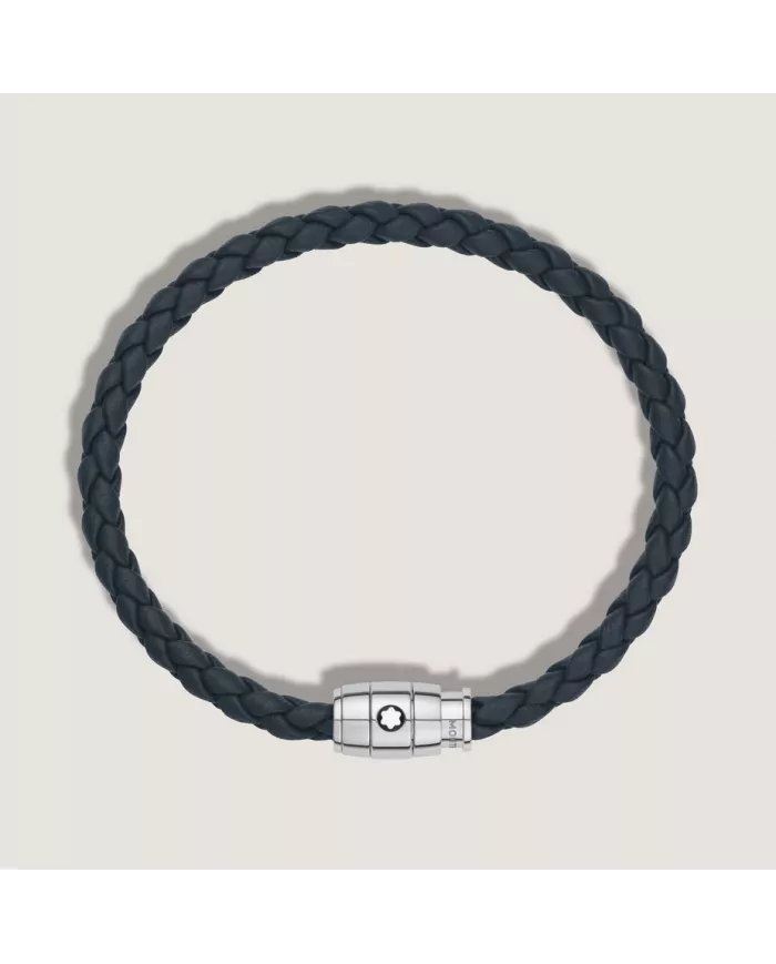 Bracelet medium, cuir souple, bleu d’Avio