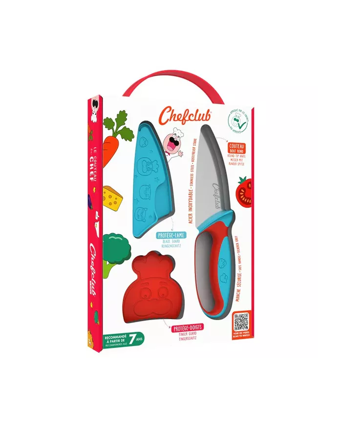 Couteau bleu/rouge Chefclub Kids