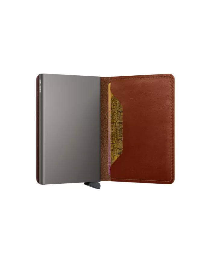 Secrid - Porte-cartes de crédit en cuir Slim Texano Saddle