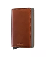 Secrid - Porte-cartes de crédit en cuir Slim Optical Grey-Yellow