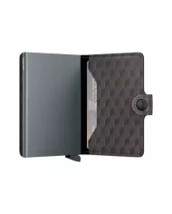 Secrid - Porte-cartes de crédit en cuir Optical Grey-Yellow