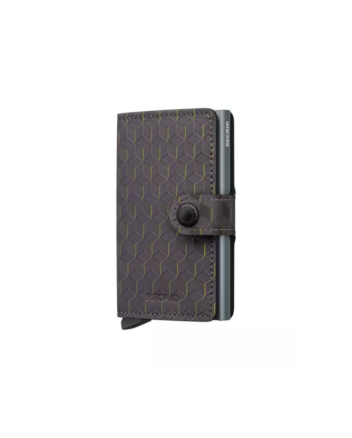 Secrid - Porte-cartes de crédit en cuir Optical Grey-Yellow