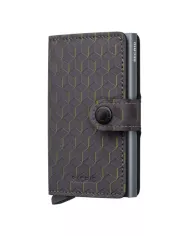 Secrid - Porte-cartes de crédit en cuir Slim Optical Grey-Yellow