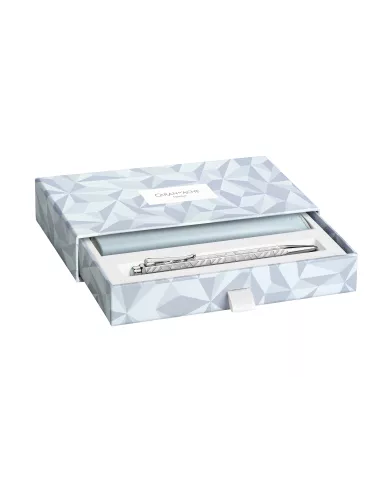 Set ECRIDOR ALPINE FROST Stylo Bille Platiné et Étui en Cuir – Édition Spéciale