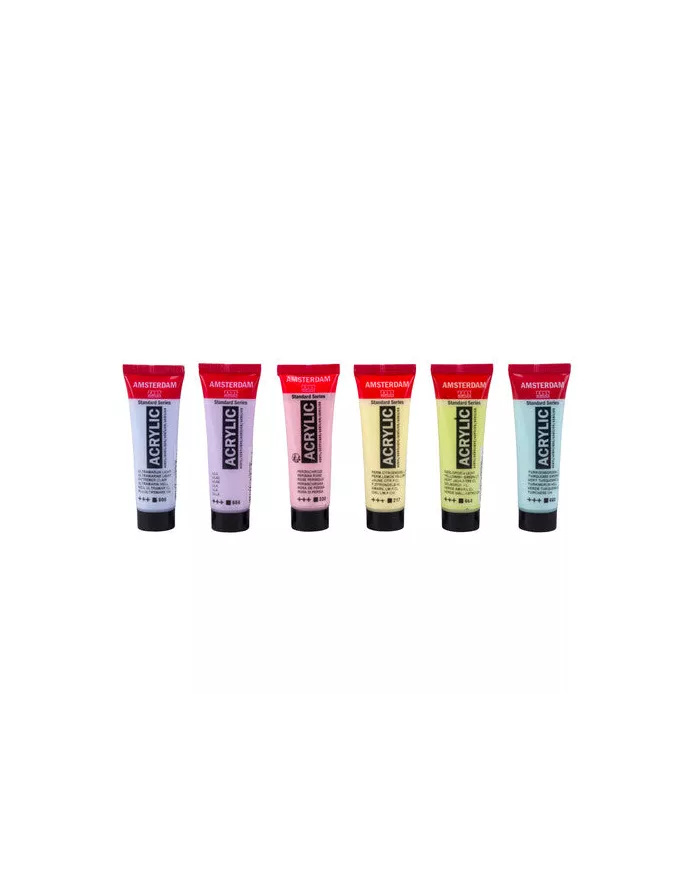 Set Amsterdam acrylique PASTEL 6x20ml Set Amsterdam acrylique PASTEL 6x20ml