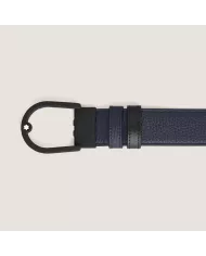 Ceinture réversible boucle fer à cheval de 35 mm en cuir bleu nuit/noir