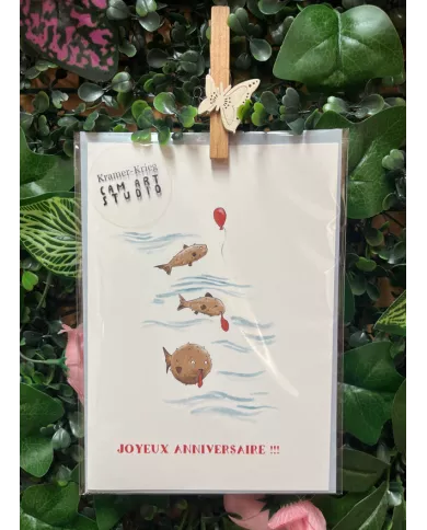 Carte A6 - Poissons - Joyeux Anniversaire