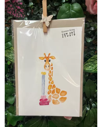 Carte A5 - Giraffe - Anniversaire