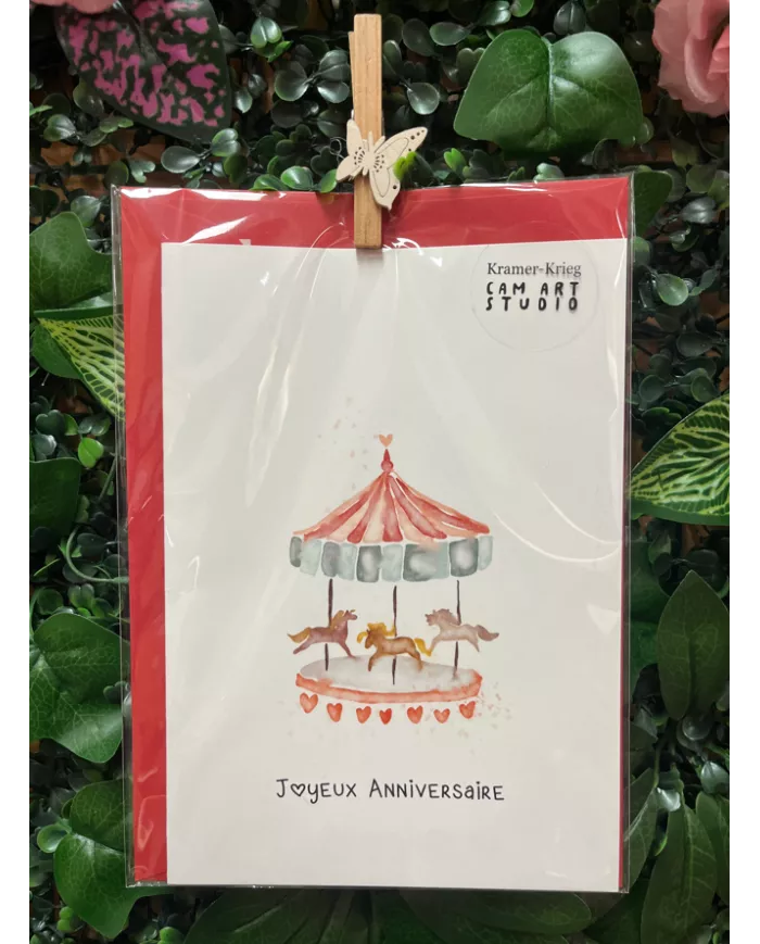 Carte A5 - Carrousel - Anniversaire