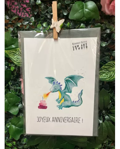 Carte A5 - Dragon - Anniversaire