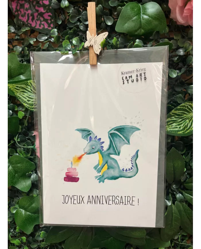 Carte A5 - Dragon - Anniversaire