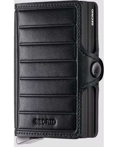 Secrid Porte-cartes de crédit en cuir Emboss Lines Premium+ Black