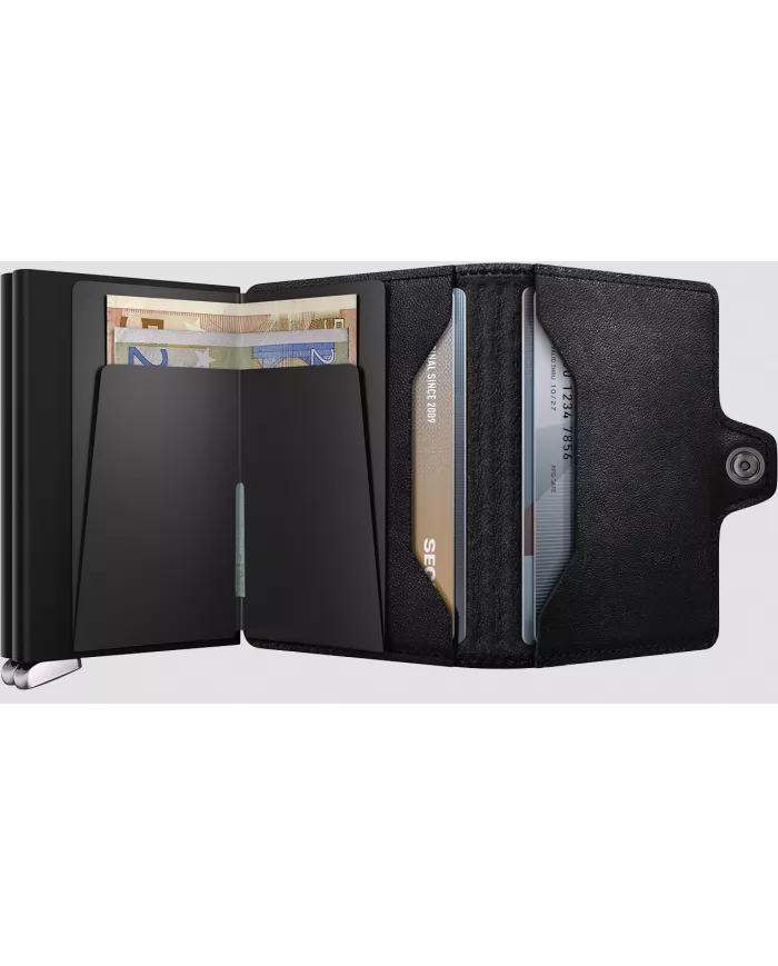 Secrid Porte-cartes de crédit en cuir Emboss Lines Premium+ Black