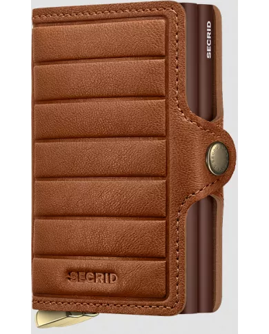 Secrid Porte-cartes de crédit en cuir Emboss Lines Premium+ Cognac