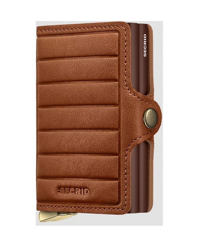 Secrid Porte-cartes de crédit en cuir Emboss Lines Premium+ Cognac