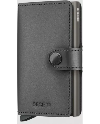 Secrid - Porte-cartes de crédit en cuir Matte Satin Steel