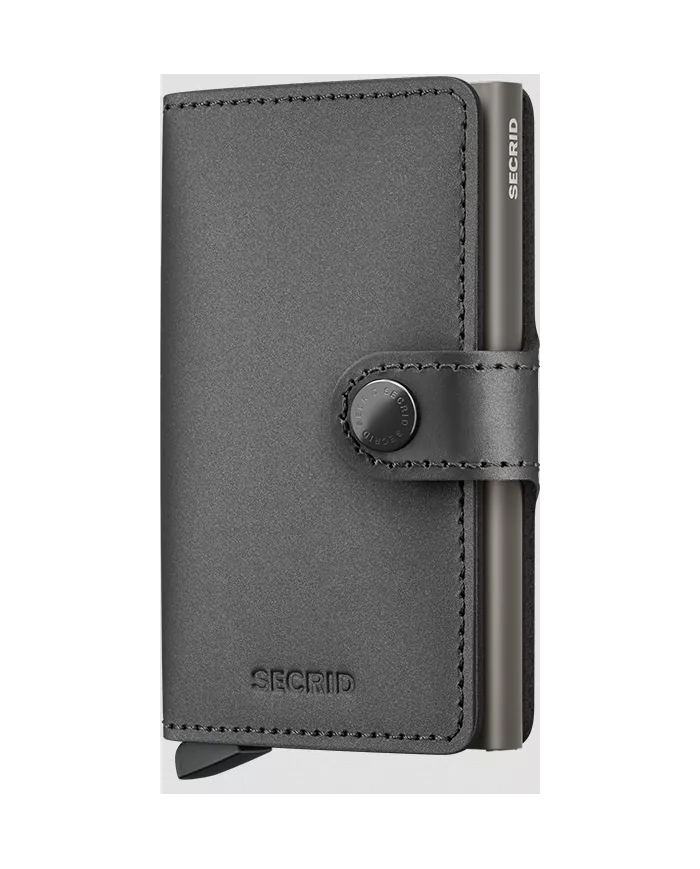 Secrid - Porte-cartes de crédit en cuir Matte Satin Steel